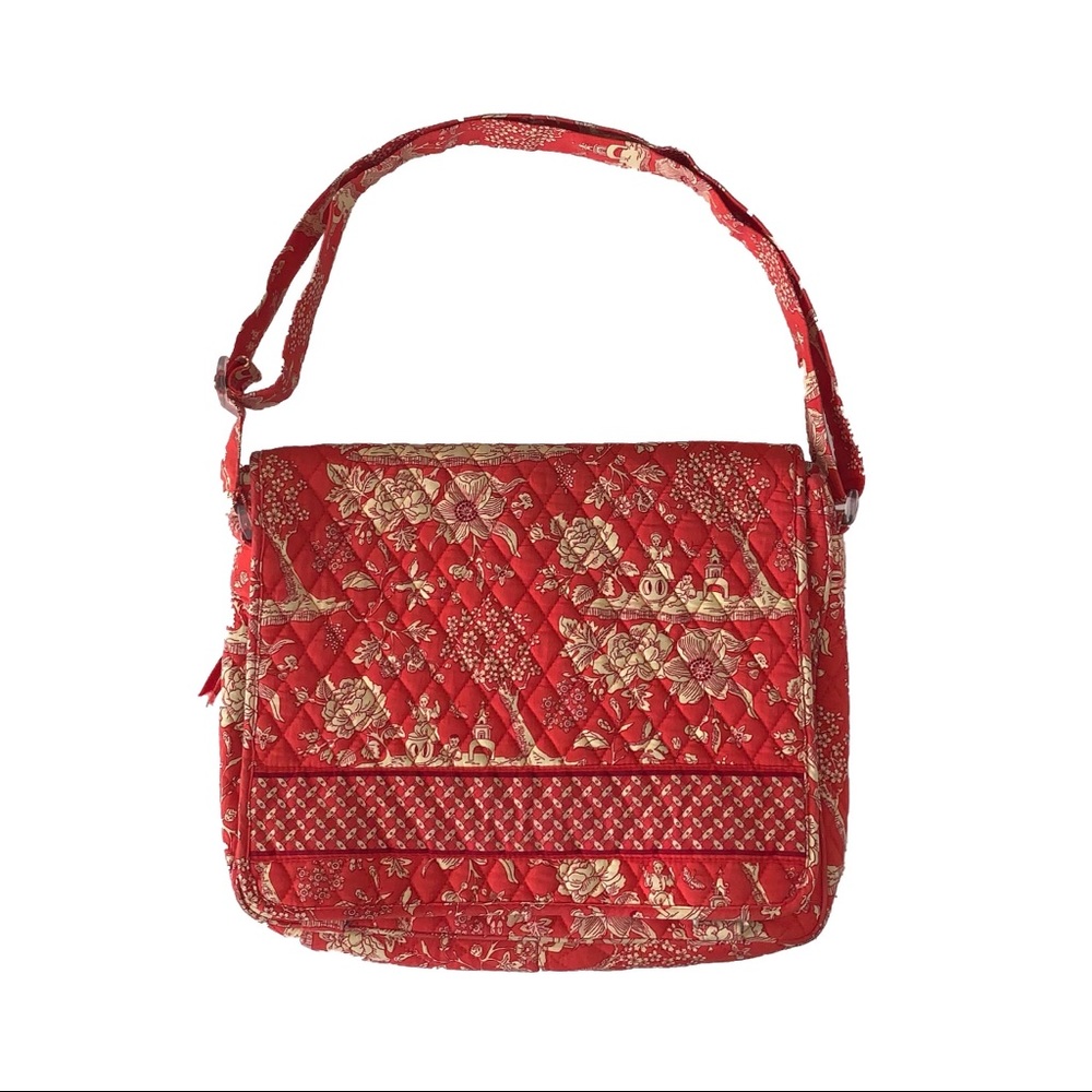 Red Quilted Messenger Bag